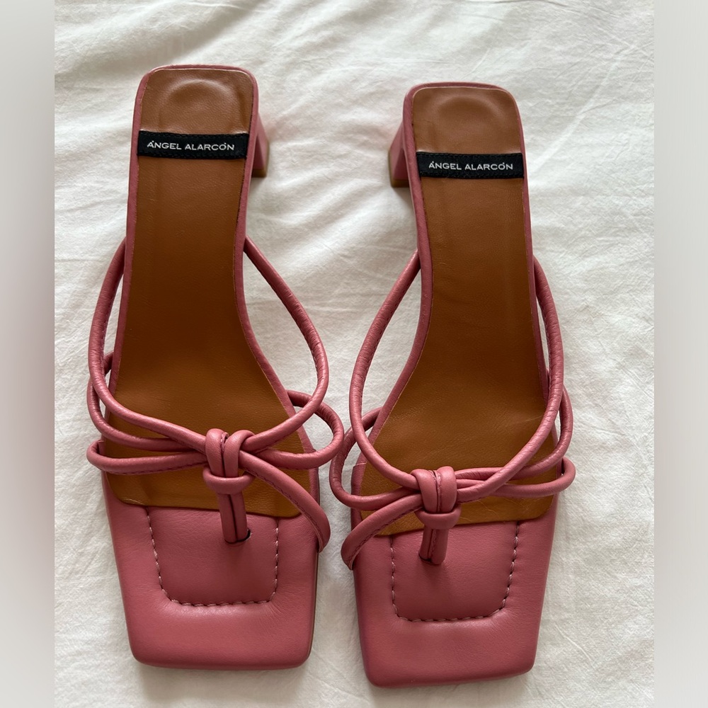Anthropologie Pink Angel Alacron Strappy Sandal with 1” Heels Size 9 EU 40